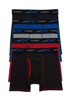 Hanes® Boys Set of 5 Printed Boxer Briefs