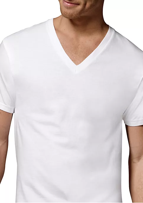 Hanes® Platinum Classic Cotton Tagless® V Neck T Shirts 5 Pack 3 Hanes® Platinum Classic Cotton Tagless® V Neck T Shirts 5 Pack