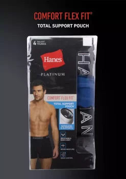 Hanes® Total Support Pouch Platinum Sling Trunks - 4 Pack -Cheap Sperry Store Belk 1145