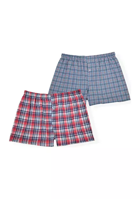 Hanes® Big & Tall 2-Pack Stretch Woven Boxers 3 Hanes® Big & Tall 2-Pack Stretch Woven Boxers