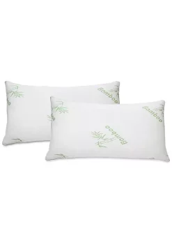 J&V TEXTILES Bamboo Memory Foam Pillows (Set of 2)