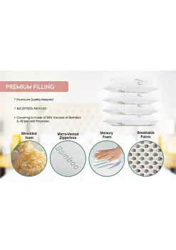 J&V TEXTILES Bamboo Memory Foam Pillows (Set of 2) -Cheap Sperry Store Belk 1248