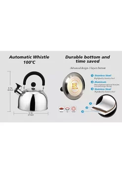 J&V TEXTILES Stainless Steel Whistling Tea Kettle, 2.5-Quart -Cheap Sperry Store Belk 1270