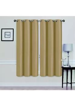 J&V TEXTILES Solid Blackout Thermal Grommet Curtain Panels With Foam Backing 38'' X 63'' (Set of 2) -Cheap Sperry Store Belk 1364