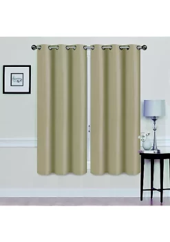 J&V TEXTILES Solid Blackout Thermal Grommet Curtain Panels With Foam Backing 38'' X 63'' (Set of 2) -Cheap Sperry Store Belk 1365