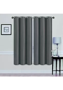 J&V TEXTILES Solid Blackout Thermal Grommet Curtain Panels With Foam Backing 38'' X 63'' (Set of 2) -Cheap Sperry Store Belk 1367