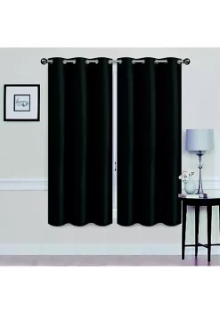 J&V TEXTILES Solid Blackout Thermal Grommet Curtain Panels With Foam Backing 38'' X 63'' (Set of 2) -Cheap Sperry Store Belk 1368