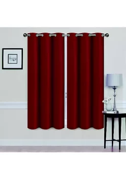 J&V TEXTILES Solid Blackout Thermal Grommet Curtain Panels With Foam Backing 38'' X 63'' (Set of 2) -Cheap Sperry Store Belk 1370