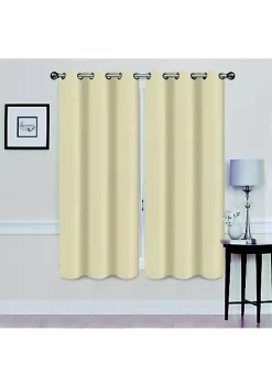 J&V TEXTILES Solid Blackout Thermal Grommet Curtain Panels With Foam Backing 38'' X 63'' (Set of 2) -Cheap Sperry Store Belk 1371