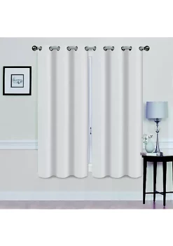 J&V TEXTILES Solid Blackout Thermal Grommet Curtain Panels With Foam Backing 38'' X 63'' (Set of 2) -Cheap Sperry Store Belk 1372