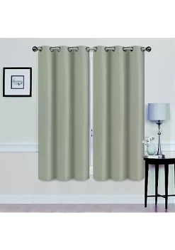 J&V TEXTILES Solid Blackout Thermal Grommet Curtain Panels With Foam Backing 38'' X 63'' (Set of 2) -Cheap Sperry Store Belk 1375