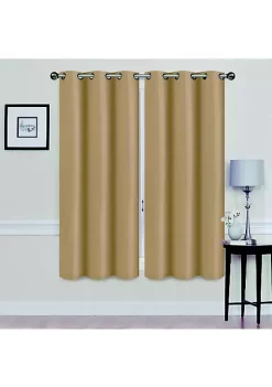 J&V TEXTILES Solid Blackout Thermal Grommet Curtain Panels With Foam Backing 38'' X 63'' (Set of 2) -Cheap Sperry Store Belk 1376