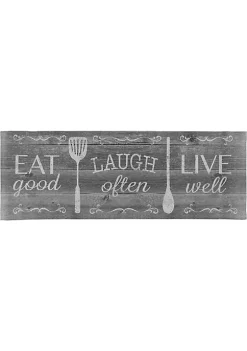 J&V TEXTILES 20"x55" Cushioned Anti-Fatigue Kitchen Runner Mat Eat Laugh Live