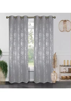 J&V TEXTILES Floral Metallic Blackout Thermal Grommet Curtain Panels 38'' x 84'' (Set of 2) -Cheap Sperry Store Belk 1438