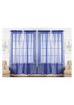 J&V TEXTILES Solid Sheer Window Curtain Panels- Set of 4 -Cheap Sperry Store Belk 1517