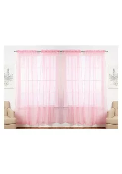 J&V TEXTILES Solid Sheer Window Curtain Panels- Set of 4 -Cheap Sperry Store Belk 1519