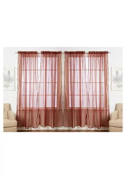 J&V TEXTILES Solid Sheer Window Curtain Panels- Set of 4 -Cheap Sperry Store Belk 1522