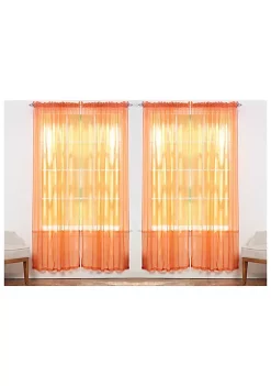 J&V TEXTILES Solid Sheer Window Curtain Panels- Set of 4 -Cheap Sperry Store Belk 1524