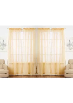 J&V TEXTILES Solid Sheer Window Curtain Panels- Set of 4 -Cheap Sperry Store Belk 1525