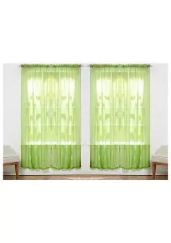 J&V TEXTILES Solid Sheer Window Curtain Panels- Set of 4 -Cheap Sperry Store Belk 1531