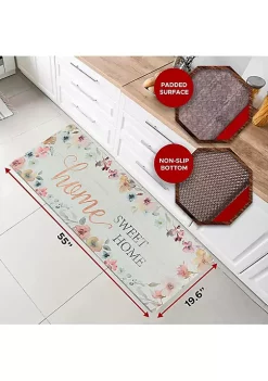 J&V TEXTILES 20"x55" Cushioned Anti-Fatigue Kitchen Runner Mat Home Sweet Home -Cheap Sperry Store Belk 1563