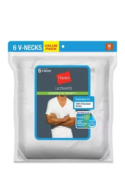 Hanes® 6 Pack White V-Neck T-shirt