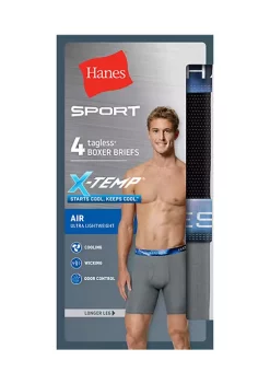 Hanes® Ultimate X-Temp 2.0 Air Long Leg Boxer Briefs - 4 Pack -Cheap Sperry Store Belk 884