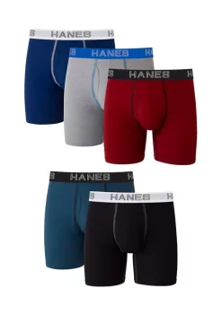 Hanes® 5-Pack of Assorted Boxer Briefs